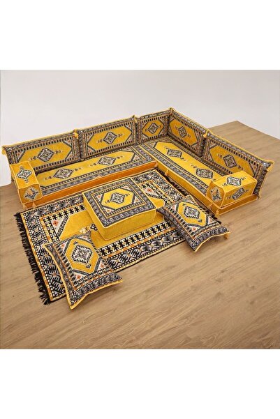 mdhomecarpet Şark Köşesi Takımı %100 Yerli Üretim | Özel Dokuma Kumaş | 10 Cm...