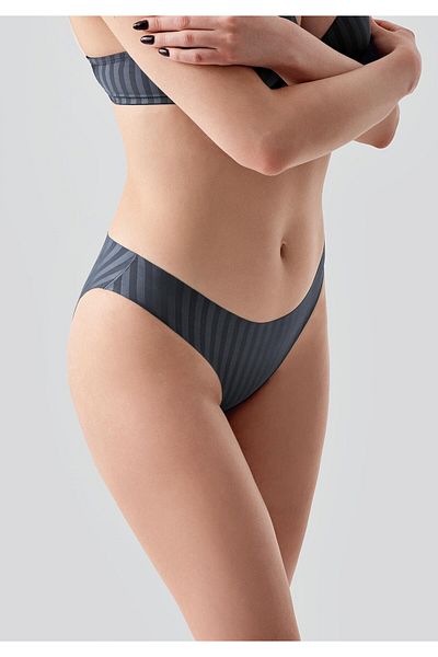 C&City Laser Cut Seamless Slip Panties C19213 Anthracite