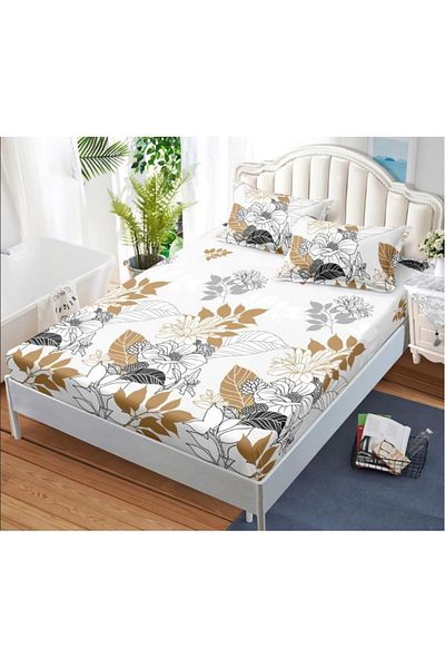 OEM Bed cover with elastic and 2 pillowcases, finet fabric, 2-person bed, 180x200cm