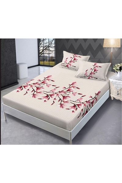 OEM Bed cover with elastic and 2 pillowcases, finet fabric, 2-person bed, 180x200cm