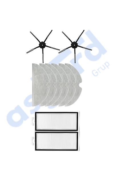 Asgard Grup Roborock Q7, Q7+, Q7 Max, Q7 Max+ Compatible 2 Side Brushes 2 Filters 6 Mops