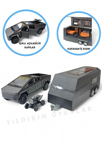 YILDIRIM OYUNCAK Sesli Işıklı Çek Bırak Model Karavan Açılabilir Kapılar Full Fonksiyon Metal Kasa 35 cm Karavan