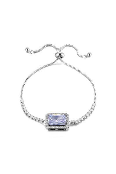 xUPING Brățară model Tennis cu cristal CZ, reglabilă, pietre de zirconiu, argint