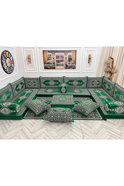 mdhomecarpet Şark Köşesi Takımı %100 Yerli Üretim | Özel Dokuma Kumaş | 10 cm...