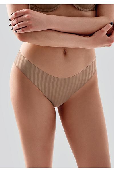 C&City Laser Cut Seamless Slip Panties C19213 Cappucino