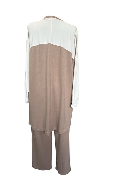 FATMA DANIŞMAN Plus Size Double Tunic Suit with Staple Detail