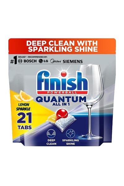 Finish Powerball Quantum Dishwasher Detergent Lemon Sparkle Scent