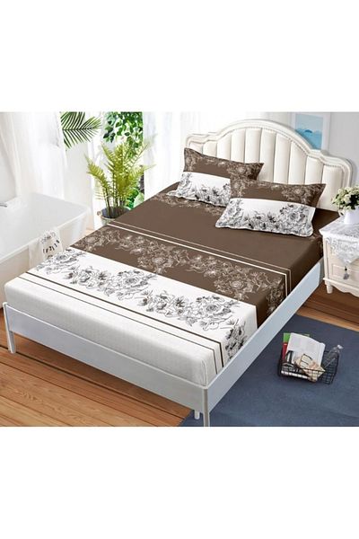 OEM Bed cover with elastic and 2 pillowcases, finet fabric, 2-person bed, 180x200cm