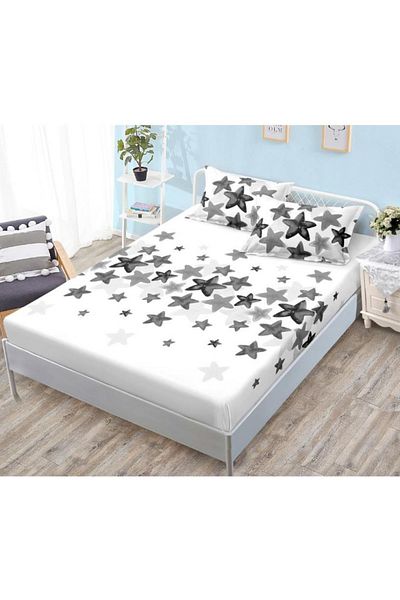 OEM Bed cover with elastic and 2 pillowcases, finet fabric, 2-person bed, 180x200cm