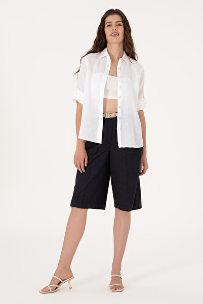 U.S. Polo Assn. Women's Navy Blue Woven Shorts 50300605-Vr033