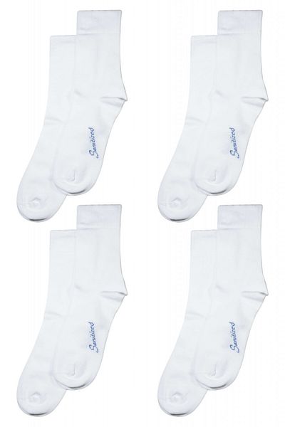 Overall Set 4 Pairs Of Medical Socks With Lycra, For Diabetics, Men - White, 39-42