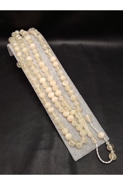 Han Ticarethane White Transparent Color 99 Powder Amber Prayer Beads