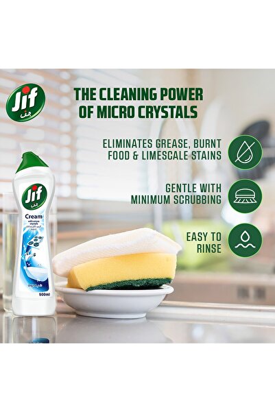 Jif Cream Cleaner Original 500 ml Powerful Surface Cleaner for Tough Stains and Sparkling Shine
