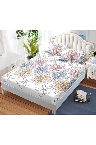 OEM Bed cover with elastic and 2 pillowcases, finet fabric, 2-person bed, 180x200cm