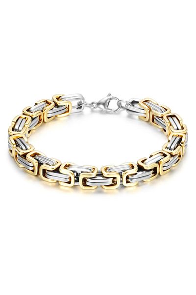 xUPING - Byzantine Stainless Steel Bracelet, plated with 18K Gold, Silver and Gold