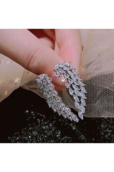 Dgt Luxury Zircon Detailed, Winged, Cuff Ring