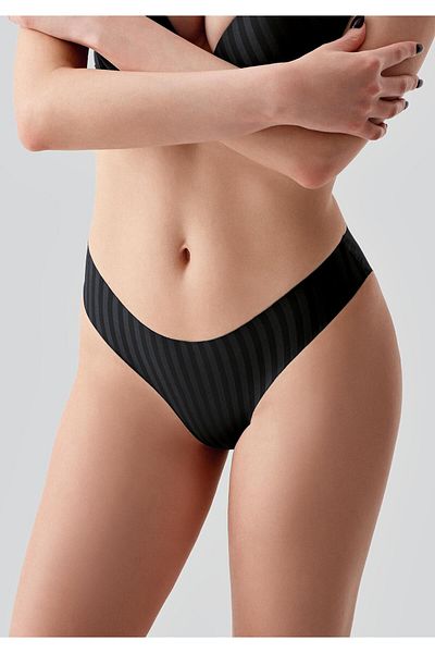 C&City Laser Cut Seamless Slip Panties C19213 Black