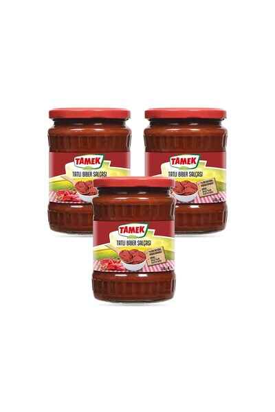 TAMEK Biber Salçası Tatlı 540 gr Cam x 3 Adet