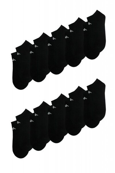 Overall Set de 10 perechi de șosete scurte, bărbați - Negru, 43-46