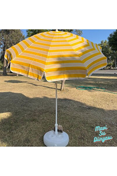 Beach Sea Balcony Umbrella | Cotton Fabric Umbrella | Drum Included | Tiltable | 2 Meters Umbrella