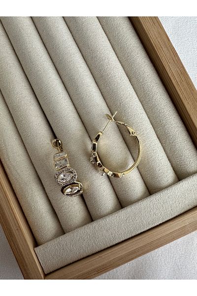 ringbox Brand Model Jewelled Hoop Earrings