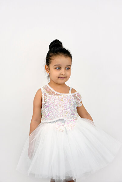 DUCA KIDS Glitter Rope Strap Snap Fastener Girl Body Puffy Tutu Φούστα Sequin Tulle Crop Σετ 3 τεμαχίων