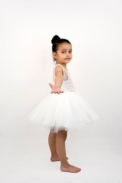 DUCA KIDS Glitter Rope Strap Snap Fastener Girl Body Puffy Tutu Φούστα Sequin Tulle Crop Σετ 3 τεμαχίων