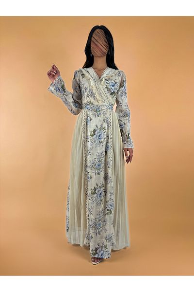 toog Floral print dress with lace trim
