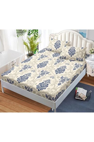 OEM Bed cover with elastic and 2 pillowcases, finet fabric, 2-person bed, 180x200cm