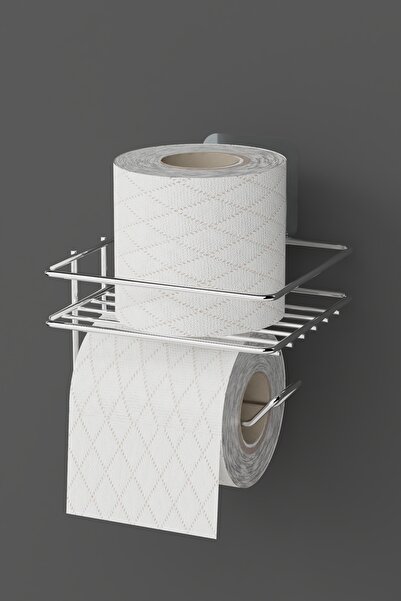 Hill Homes حامل ورق التواليت اللاصق، حامل ورق التواليت المعدني باللون الرمادي...