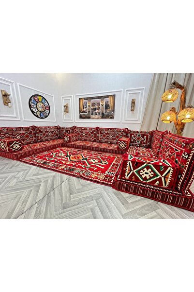 mdhomecarpet Şark Köşesi Takımı %100 Yerli Üretim | Özel Dokuma Kumaş | 10 cm...