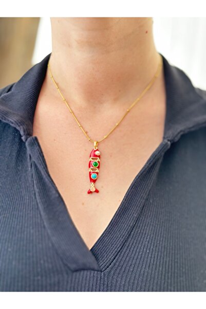 mibrillo قلادة السمكة الحمراء