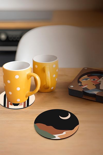 kutuTR Zenboho – Set of 6 Mdf Coasters Brd-015