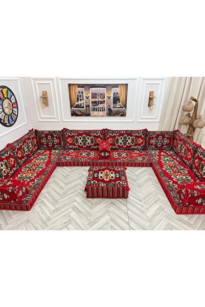 mdhomecarpet Şark Köşesi Takımı %100 Yerli Üretim | Özel Dokuma Kumaş | 10 cm...