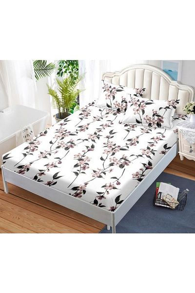 OEM Bed cover with elastic and 2 pillowcases, finet fabric, 2-person bed, 180x200cm