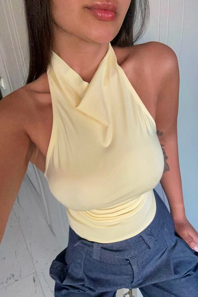 World Fashion Trends Μπλούζα με γιακά Halter με ανοιχτή πλάτη