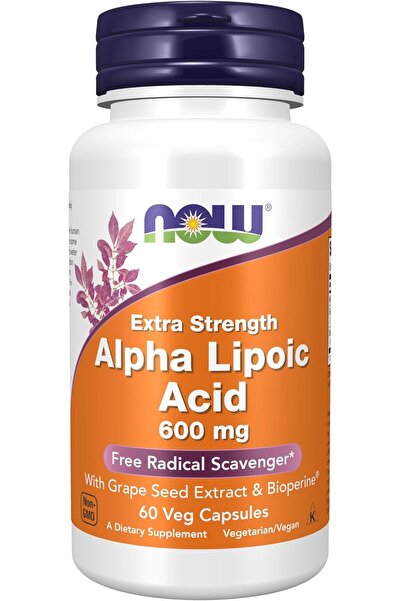 Now Foods حمض ألفا ليبويك، قوة إضافية، 600 ملغ، 60 كبسولة نباتية