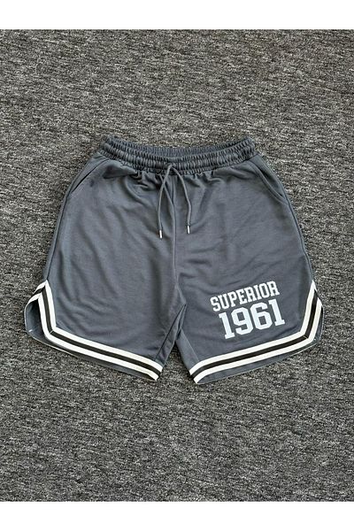 NewCabin Men's Smoked Superior Printed Shorts with Stripe Legs