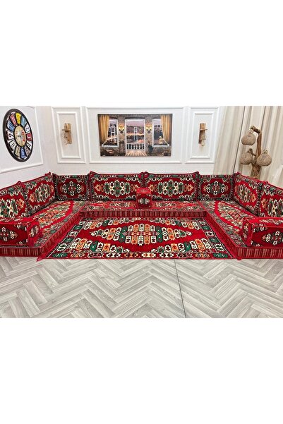 mdhomecarpet Şark Köşesi Takımı %100 Yerli Üretim | Özel Dokuma Kumaş | 10 cm...