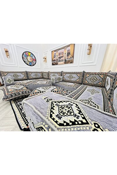 mdhomecarpet Şark Köşesi Takımı %100 Yerli Üretim | Özel Dokuma Kumaş | 10 cm...