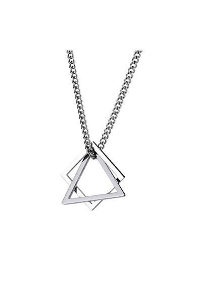 xUPING Lanț cu pandantiv geometric, oțel inoxidabil, argint