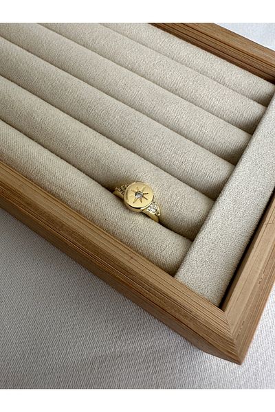ringbox Gold Star Stone Little Finger Ring