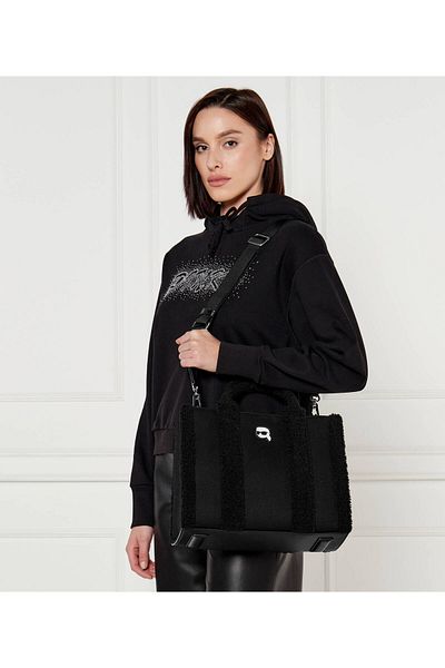 Karl Lagerfeld k/ikonik 2.0 shearling satchel bag