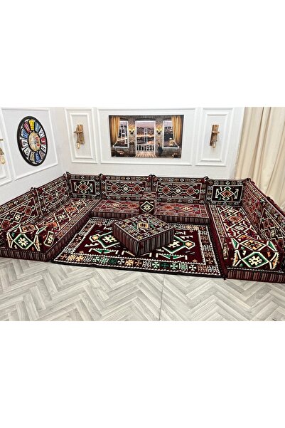 mdhomecarpet Şark Köşesi Takımı %100 Yerli Üretim | Özel Dokuma Kumaş | 10 cm...