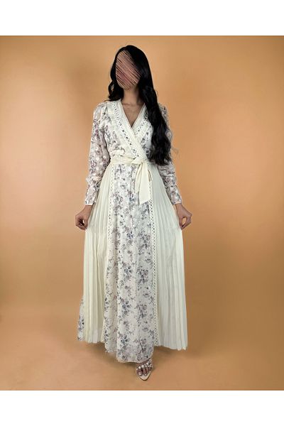 toog Floral print dress with lace trim
