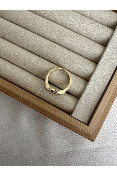 ringbox Quadrilateral Gray Enamel Ring