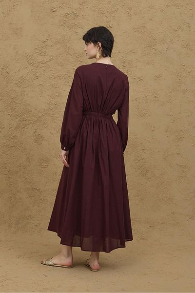Fahhar Φόρεμα με ραβδώσεις στη μέση Claret Red