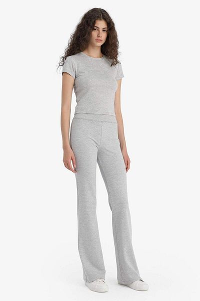 DeFacto Fitted 2-Piece Rib Set Short Sleeve T-Shirt Flared Leggings F5586Ax25Sm