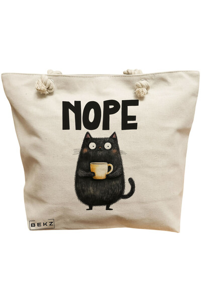 BEKZ Τσάντα θαλάσσης Tote, μοντέλο Nope, 40x51 cm, κρεμ, BEKZ®