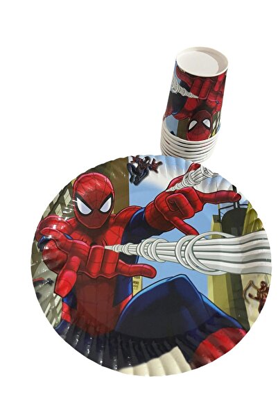 partyrüyası Spiderman Themed Birthday Set for 16 People-3